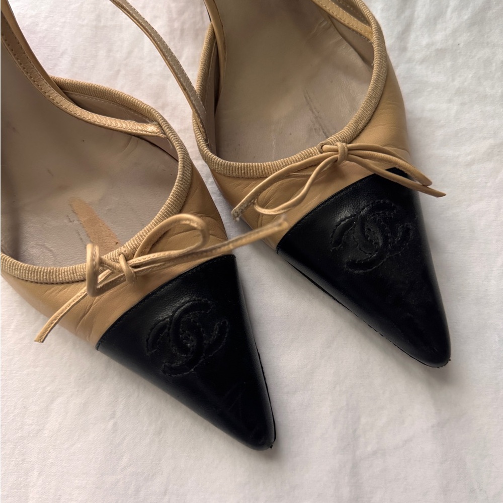 CHANEL CC Sling Back Heel 37.5